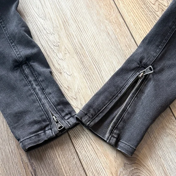 Free People charcoal Women's Moto-Style jean Jacket, size 4 - Picture 8 of 8